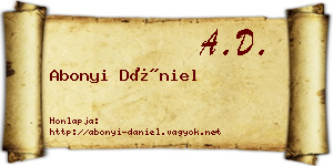 Abonyi Dániel névjegykártya
