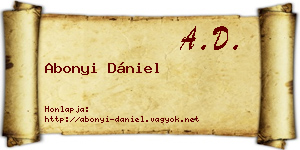Abonyi Dániel névjegykártya